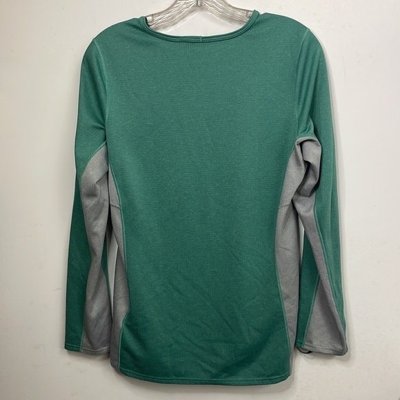 Patagonia Midweight Capilene Baselayer top M Shirt Outdoors Green Grey Waffle - Picture 2 of 7